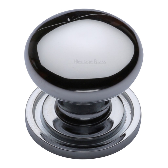 C2240 25-PC • 25 x 25 x 23mm • Polished Chrome • Heritage Brass Mushroom Cabinet Knob